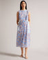 TINDRAA-Dresses-Introducing TINDRAA, the perfect dress to brunch in style or impress the family at your next get-together. This sleeveless stunner features a vibrant poppy print that's sure to turn heads, and the button fastening and waist ties ensure a flattering fit. Midi dress Sleeveless Poppy print Button fastening Frill details Crew neck Waist ties Amy is 5'9.5" / 1.77m and wears Green in a Ted size 1- Ted Baker Romania
